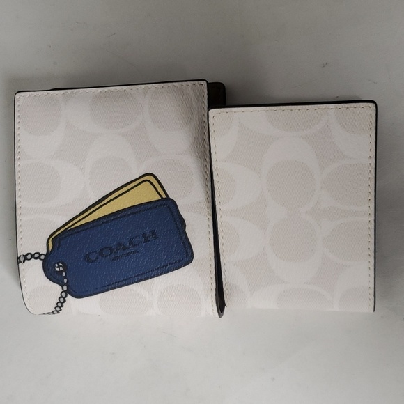 Coach CH085 3 In 1 Wallet Signature Canvas W/Trompe L'oeil Print SV/Chalk Multi - Picture 7 of 12